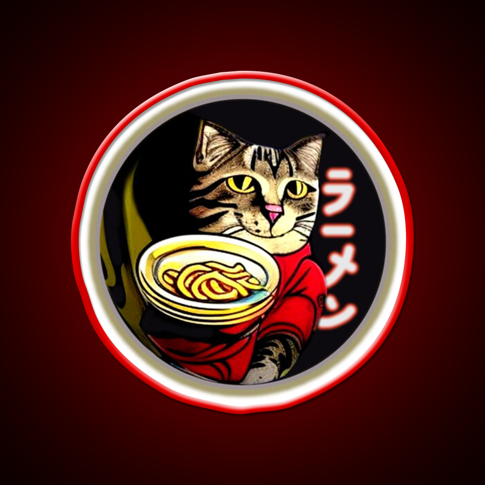 Cat Ramen Asian Cultural Led Neon Sign Rgb Color - LED neon sign view 10