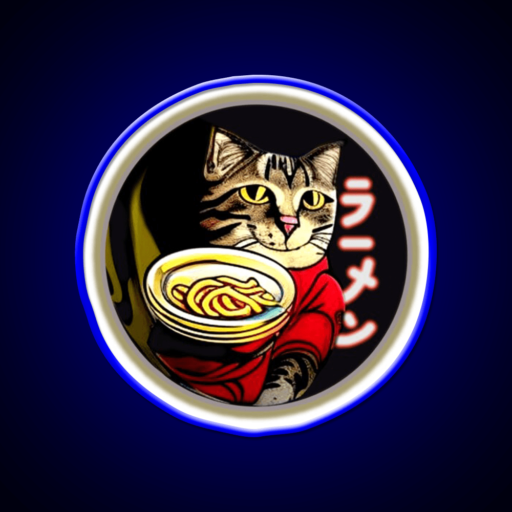 Cat Ramen Asian Cultural Led Neon Sign Rgb Color - Shineneon