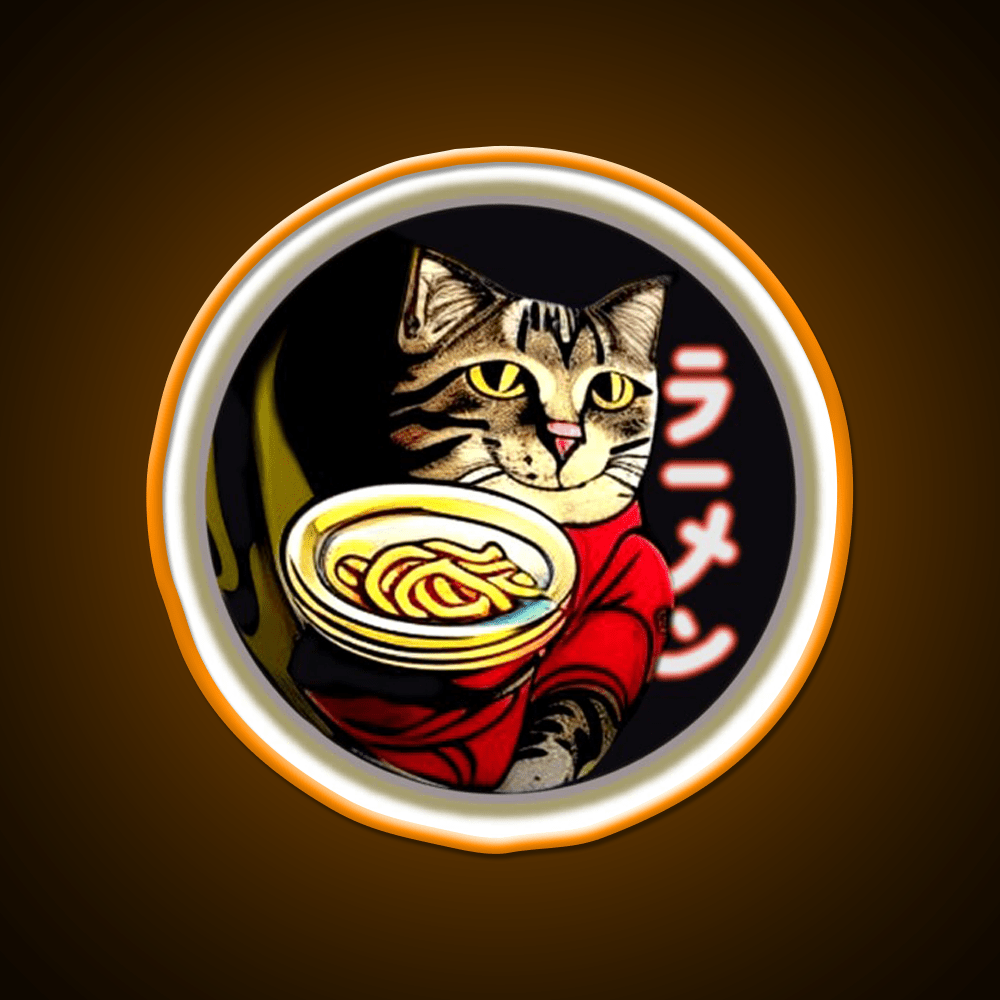 Cat Ramen Asian Cultural Led Neon Sign Rgb Color - Shineneon