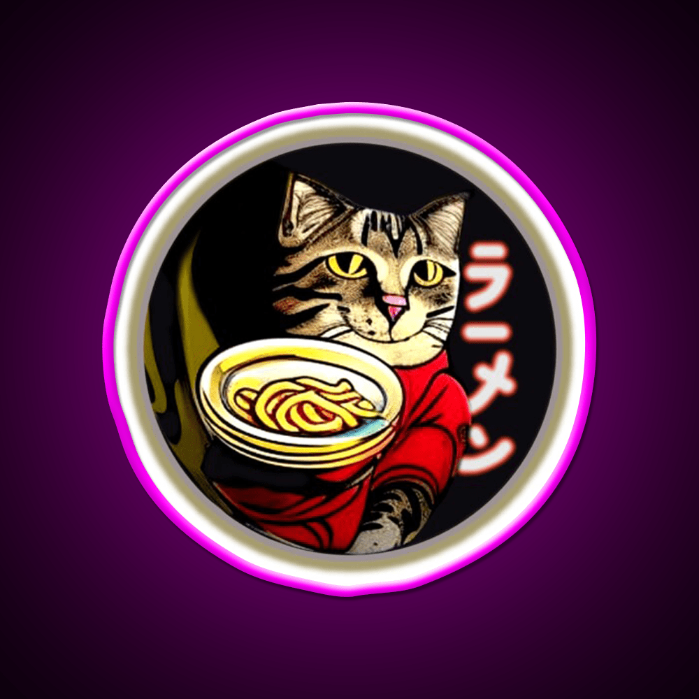 Cat Ramen Asian Cultural Led Neon Sign Rgb Color - Shineneon