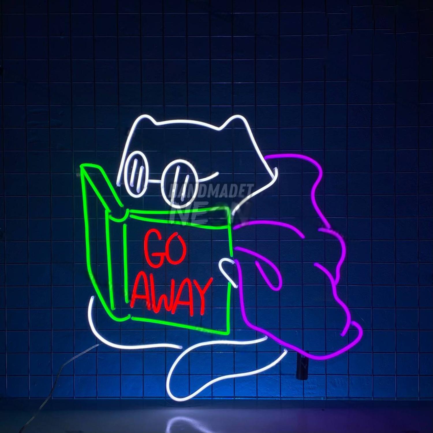 Cat Reading Book Led Neon Sign | Shineneon