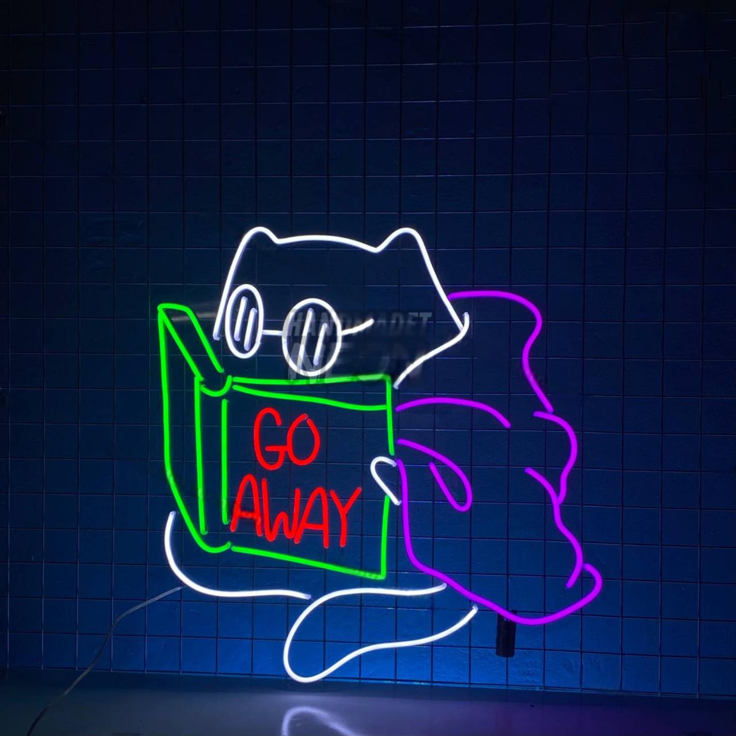Cat Reading Book Led Neon Sign | Shineneon