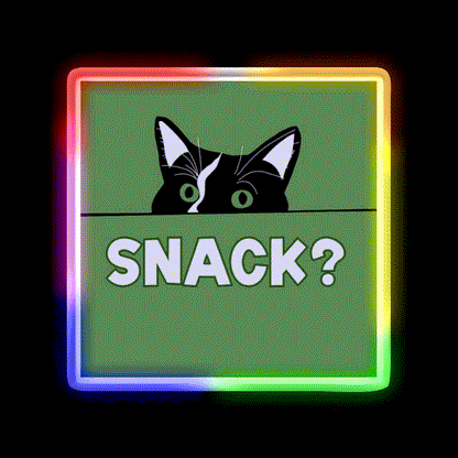Cat Snack Food Led Neon Sign Rgb Color - LED neon sign close-up detail