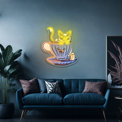 Cat Tea Funny Led Neon Signs - Shineneon