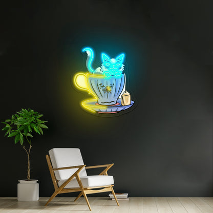 Cat Tea Funny Led Neon Signs - LED neon sign view 7
