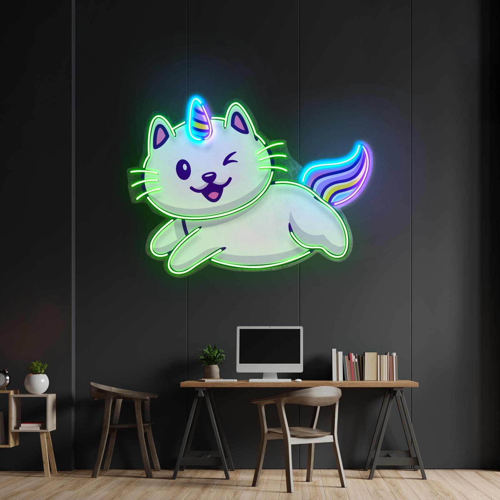 Cat Unicorn Flying Led Neon Sign Light Custom Led Signs - Shineneon