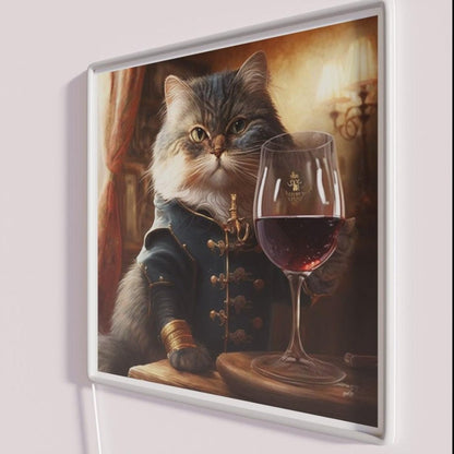 Cat Wine Lover Sommelier Wine Enthusiast Rgb Led Neon Sign - Shineneon