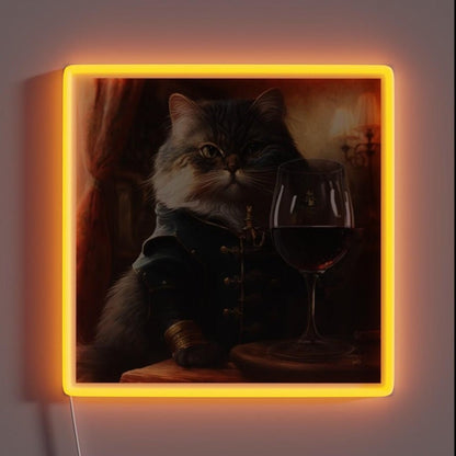Cat Wine Lover Sommelier Wine Enthusiast Rgb Led Neon Sign - Shineneon