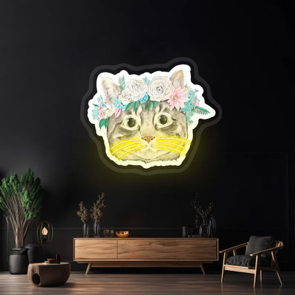Cat With Flower Crown Neon Signs - Shineneon