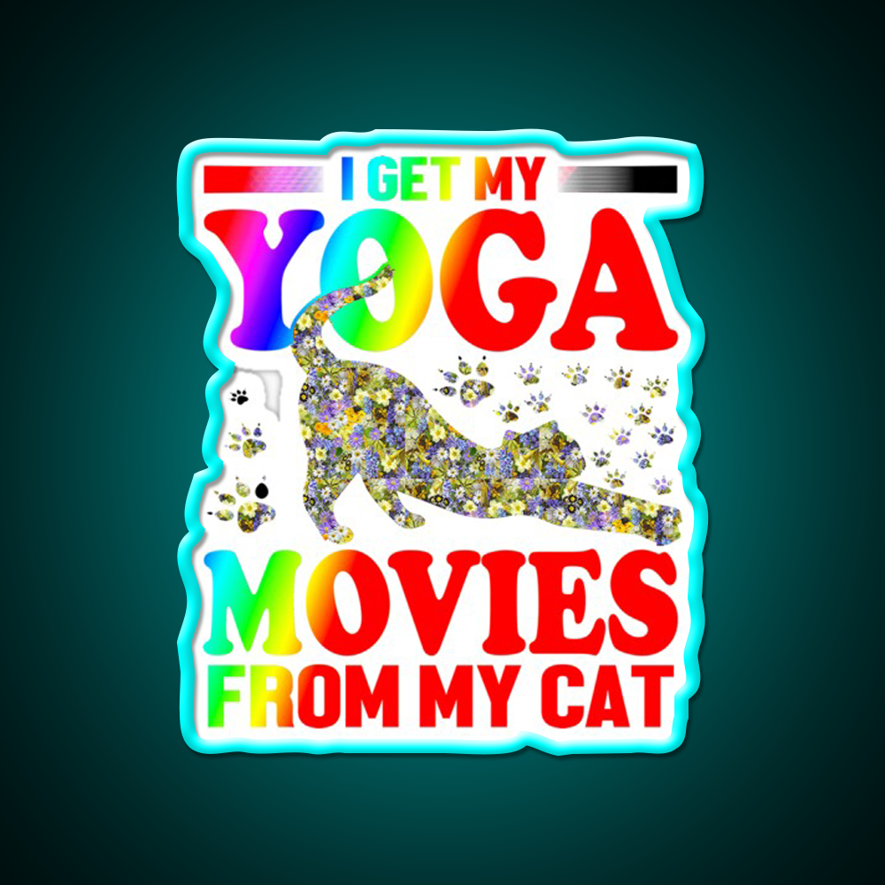 Cat Yoga Art Yoga Led Neon Sign For Wellness Space Rgb Color