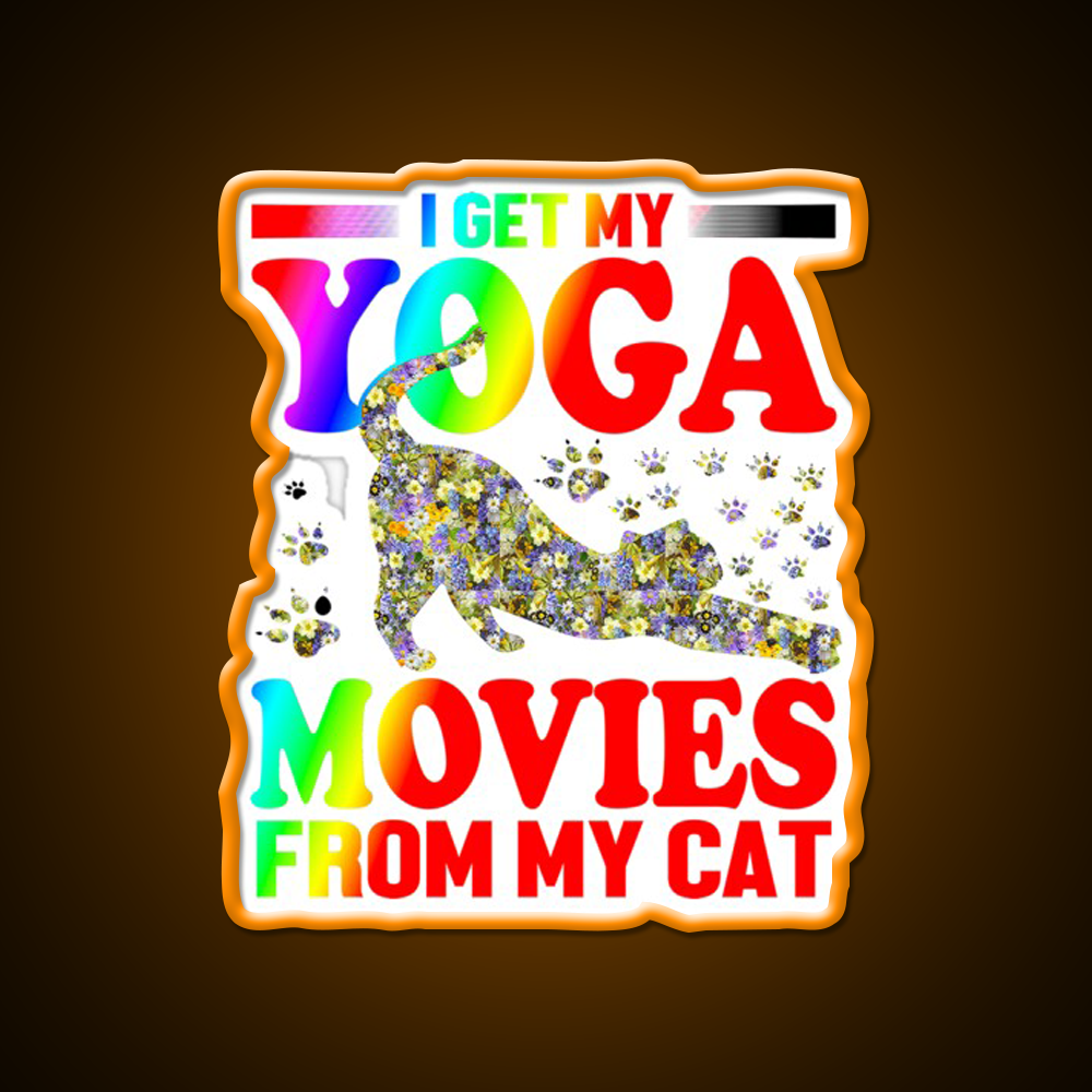 Cat Yoga Art Yoga Led Neon Sign For Wellness Space Rgb Color