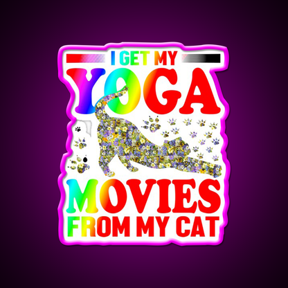 Cat Yoga Art Yoga Led Neon Sign For Wellness Space Rgb Color