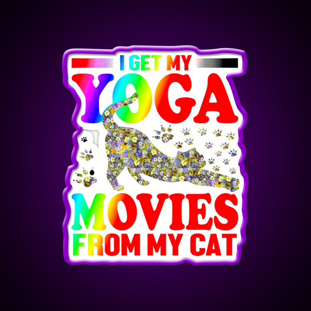 Cat Yoga Art Yoga Led Neon Sign For Wellness Space Rgb Color