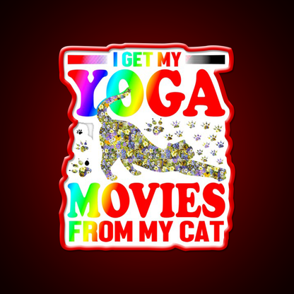 Cat Yoga Art Yoga Led Neon Sign For Wellness Space Rgb Color