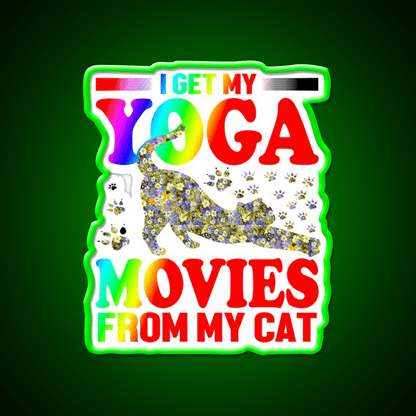 Cat Yoga Art Yoga Led Neon Sign For Wellness Space Rgb Color - Shineneon