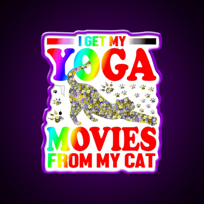 Cat Yoga Art Yoga Led Neon Sign For Wellness Space Rgb Color - Shineneon