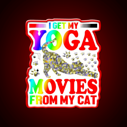 Cat Yoga Art Yoga Led Neon Sign For Wellness Space Rgb Color - Shineneon
