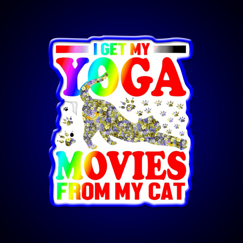 Cat Yoga Art Yoga Led Neon Sign For Wellness Space Rgb Color - Shineneon
