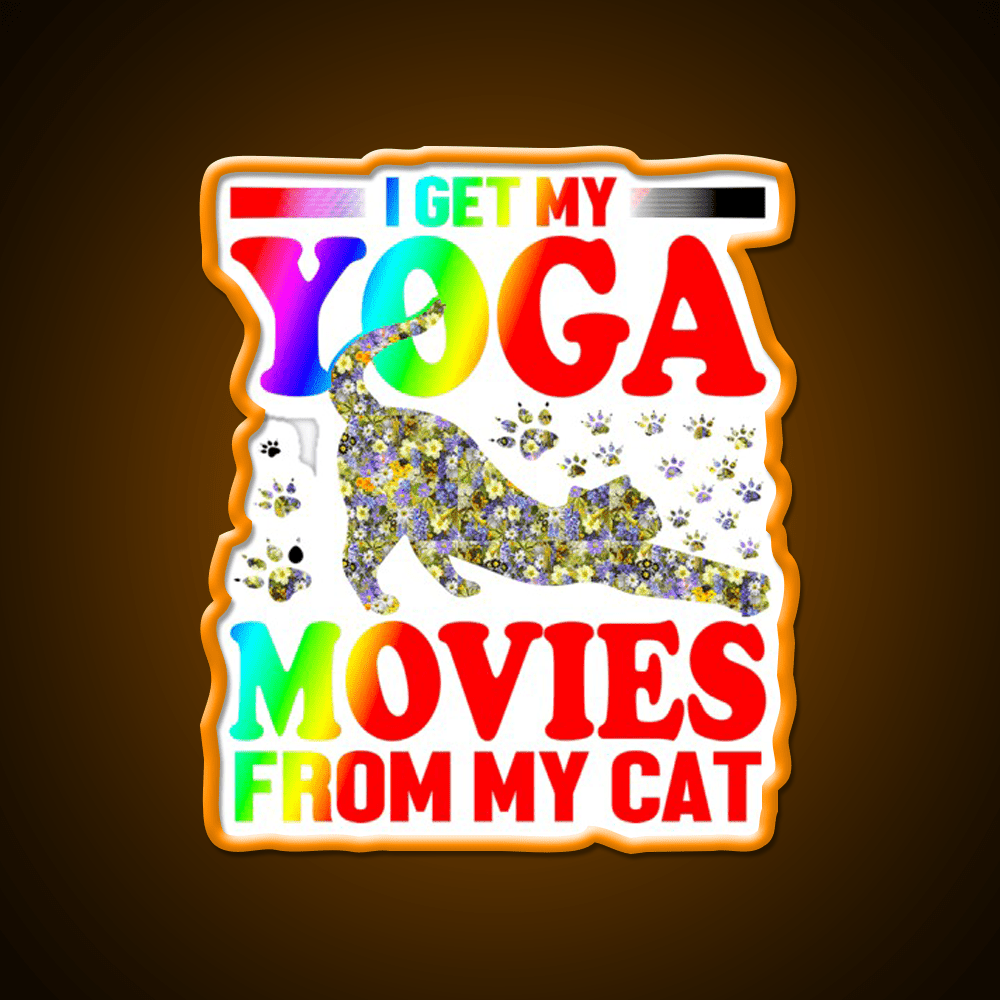 Cat Yoga Art Yoga Led Neon Sign For Wellness Space Rgb Color - Shineneon