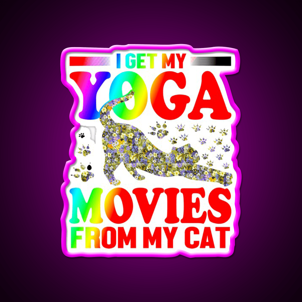 Cat Yoga Art Yoga Led Neon Sign For Wellness Space Rgb Color - Shineneon