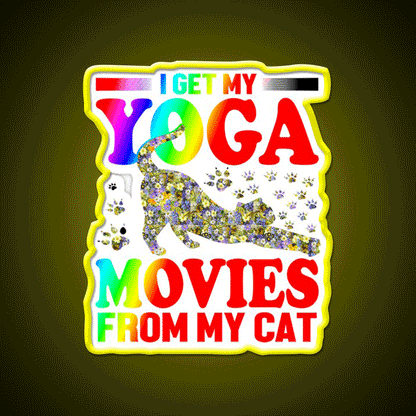 Cat Yoga Art Yoga Led Neon Sign For Wellness Space Rgb Color