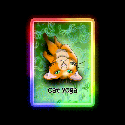Cat Yoga Shavashana Yoga Led Neon Sign For Wellness Space Rgb Color