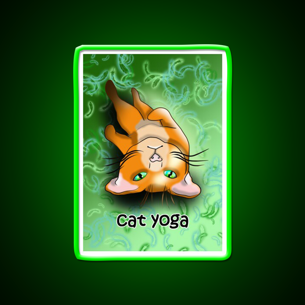 Cat Yoga Shavashana Yoga Led Neon Sign For Wellness Space Rgb Color