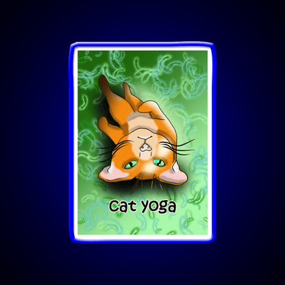 Cat Yoga Shavashana Yoga Led Neon Sign For Wellness Space Rgb Color - Shineneon