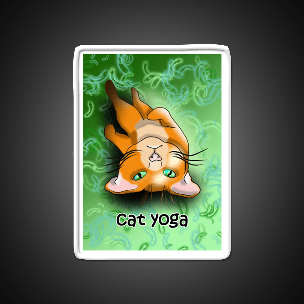 Cat Yoga Shavashana Yoga Led Neon Sign For Wellness Space Rgb Color - Shineneon