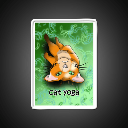 Cat Yoga Shavashana Yoga Led Neon Sign For Wellness Space Rgb Color - Shineneon
