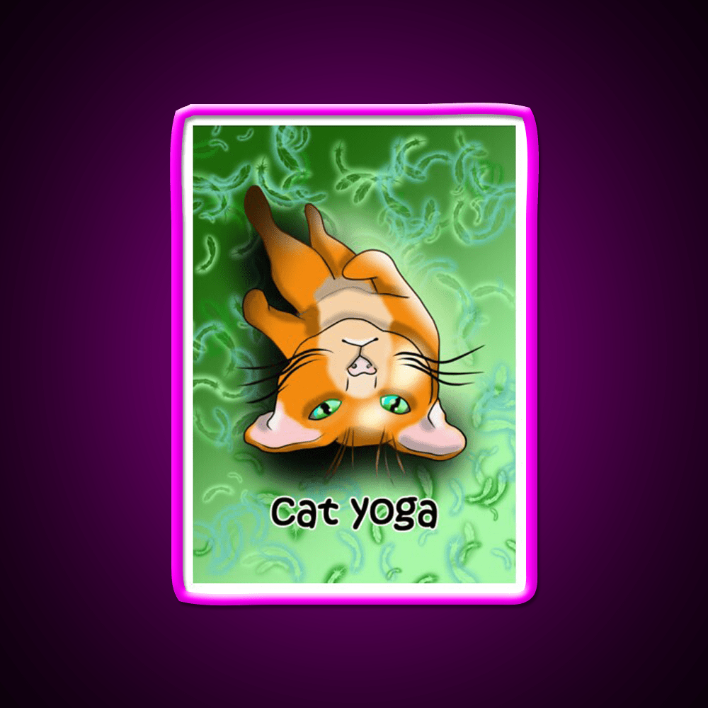 Cat Yoga Shavashana Yoga Led Neon Sign For Wellness Space Rgb Color - Shineneon