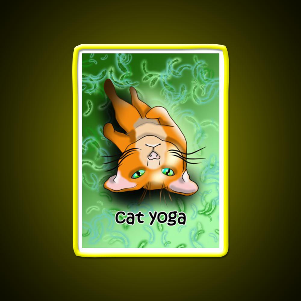 Cat Yoga Shavashana Yoga Led Neon Sign For Wellness Space Rgb Color