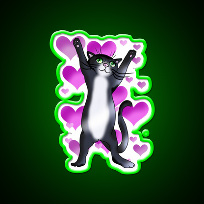 Cat Yoga Stretch Yoga Led Neon Sign For Wellness Space Rgb Color