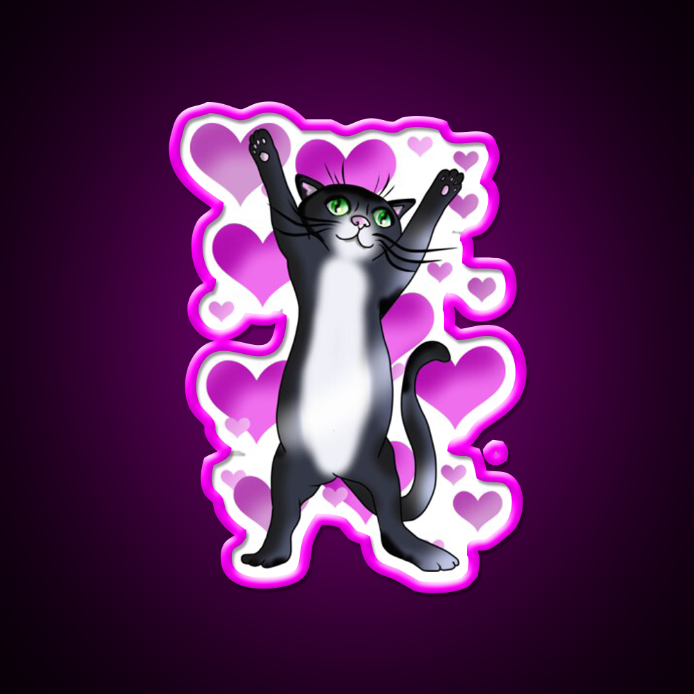 Cat Yoga Stretch Yoga Led Neon Sign For Wellness Space Rgb Color