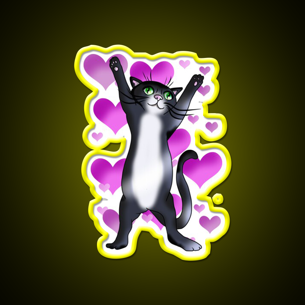 Cat Yoga Stretch Yoga Led Neon Sign For Wellness Space Rgb Color