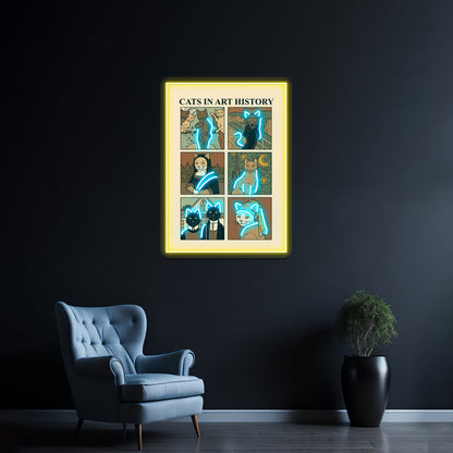 Cats In Art History Artwork Business Neon Sign - Shineneon