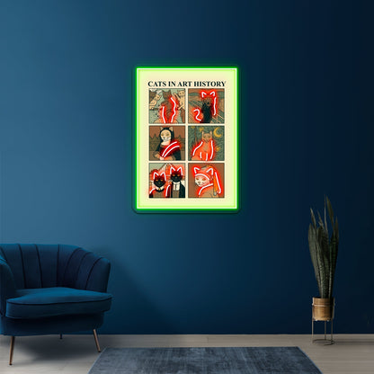 Cats In Art History Artwork Business Neon Sign - Shineneon