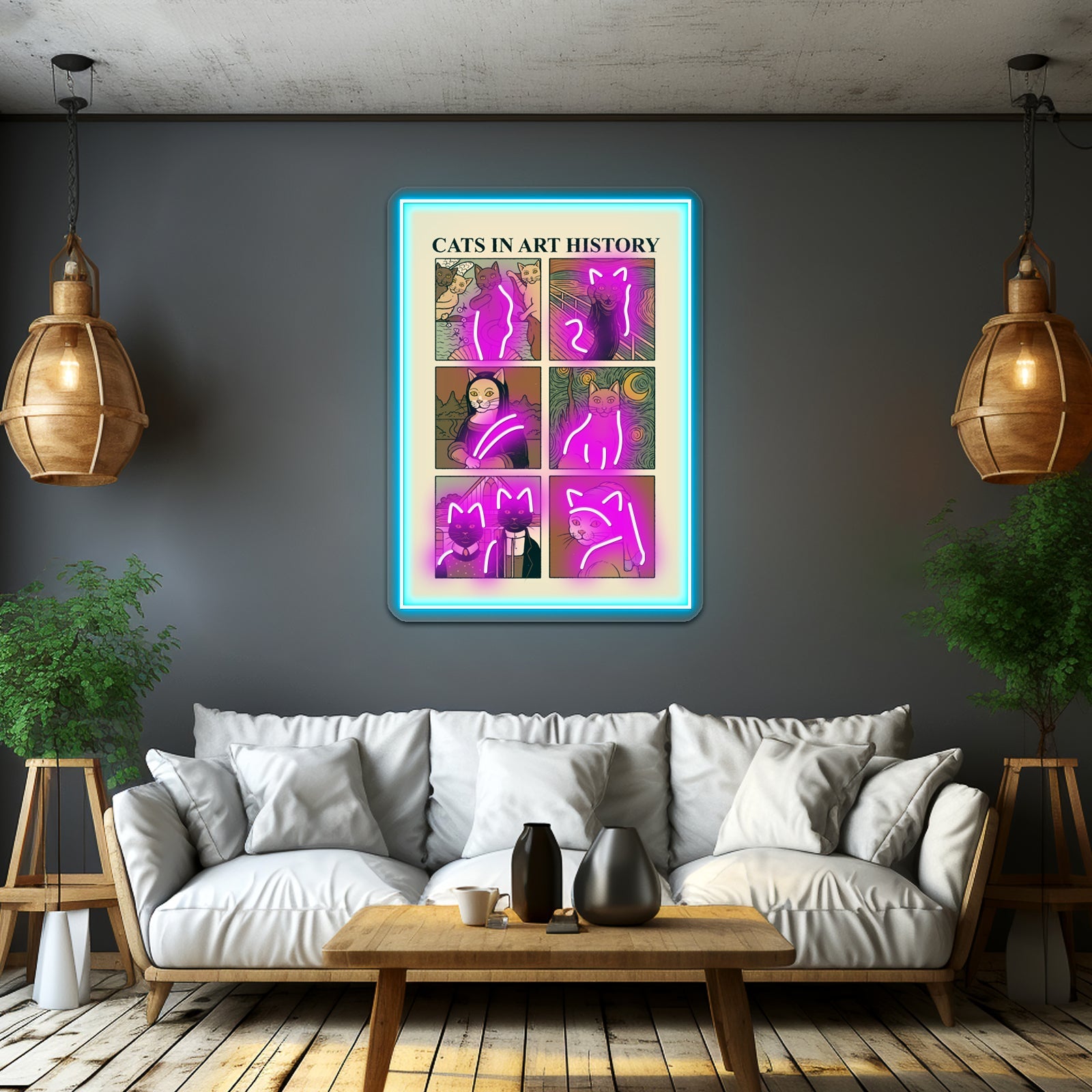 Cats In Art History Artwork Business Neon Sign - Shineneon