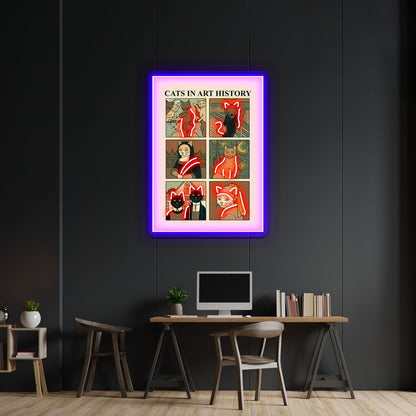Cats In Art History Artwork Business Neon Sign - Shineneon