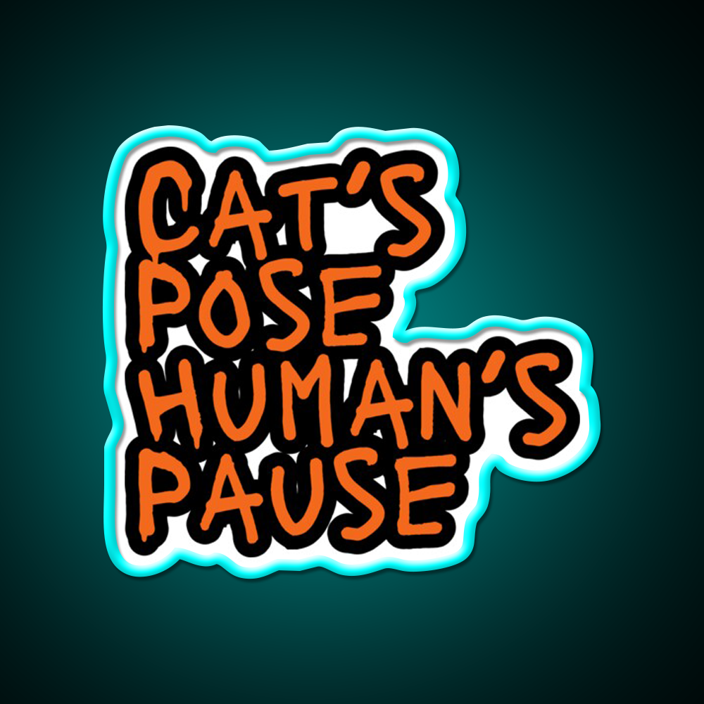 Cats Pose Humans Pause Yoga Led Neon Sign For Wellness Space Rgb Color