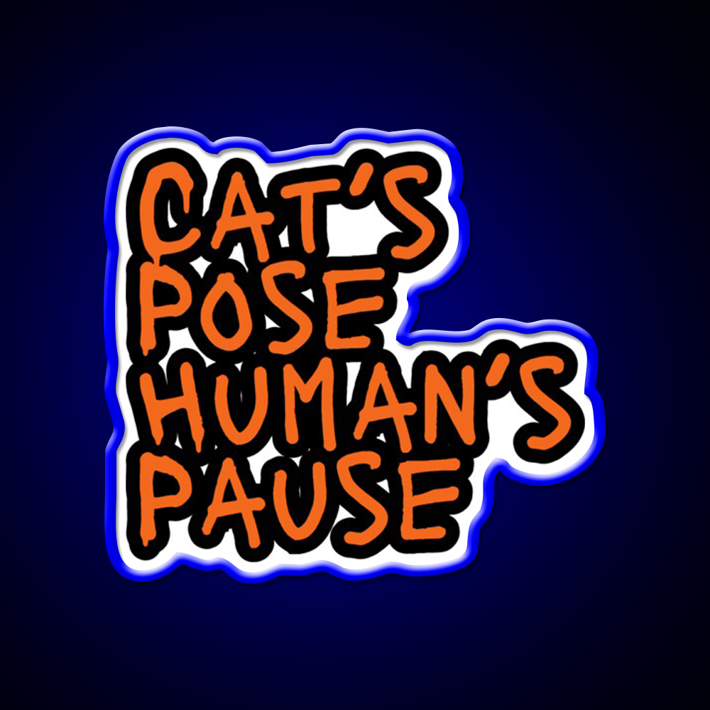 Cats Pose Humans Pause Yoga Led Neon Sign For Wellness Space Rgb Color
