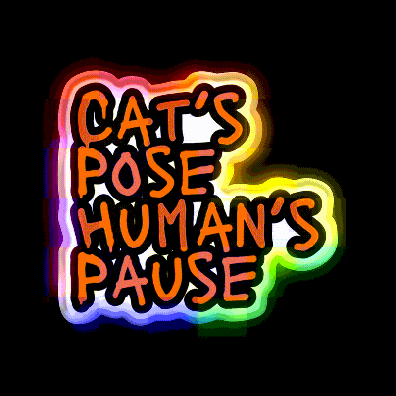 Cats Pose Humans Pause Yoga Led Neon Sign For Wellness Space Rgb Color