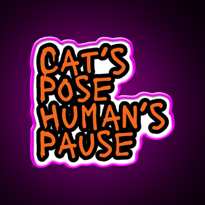 Cats Pose Humans Pause Yoga Led Neon Sign For Wellness Space Rgb Color