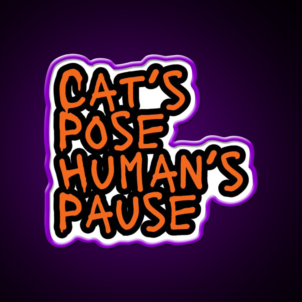 Cats Pose Humans Pause Yoga Led Neon Sign For Wellness Space Rgb Color