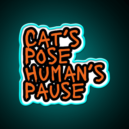 Cats Pose Humans Pause Yoga Led Neon Sign For Wellness Space Rgb Color - Shineneon