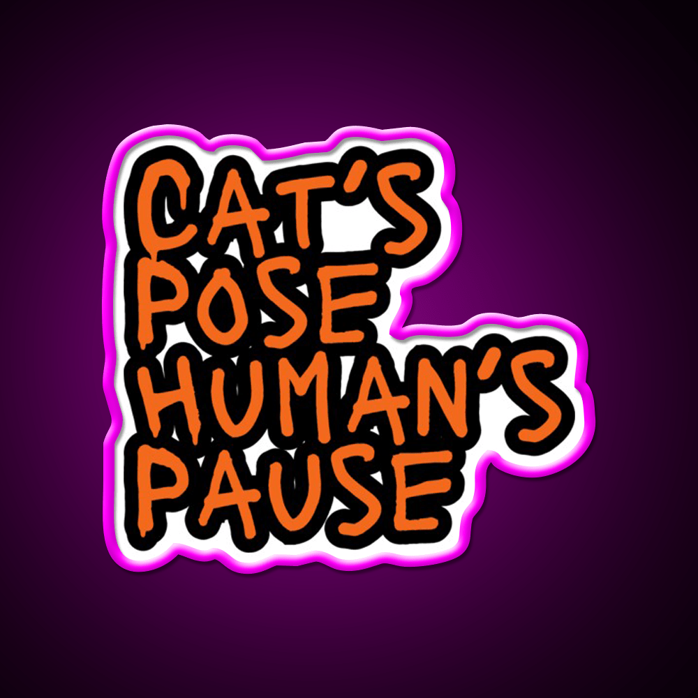 Cats Pose Humans Pause Yoga Led Neon Sign For Wellness Space Rgb Color - Shineneon