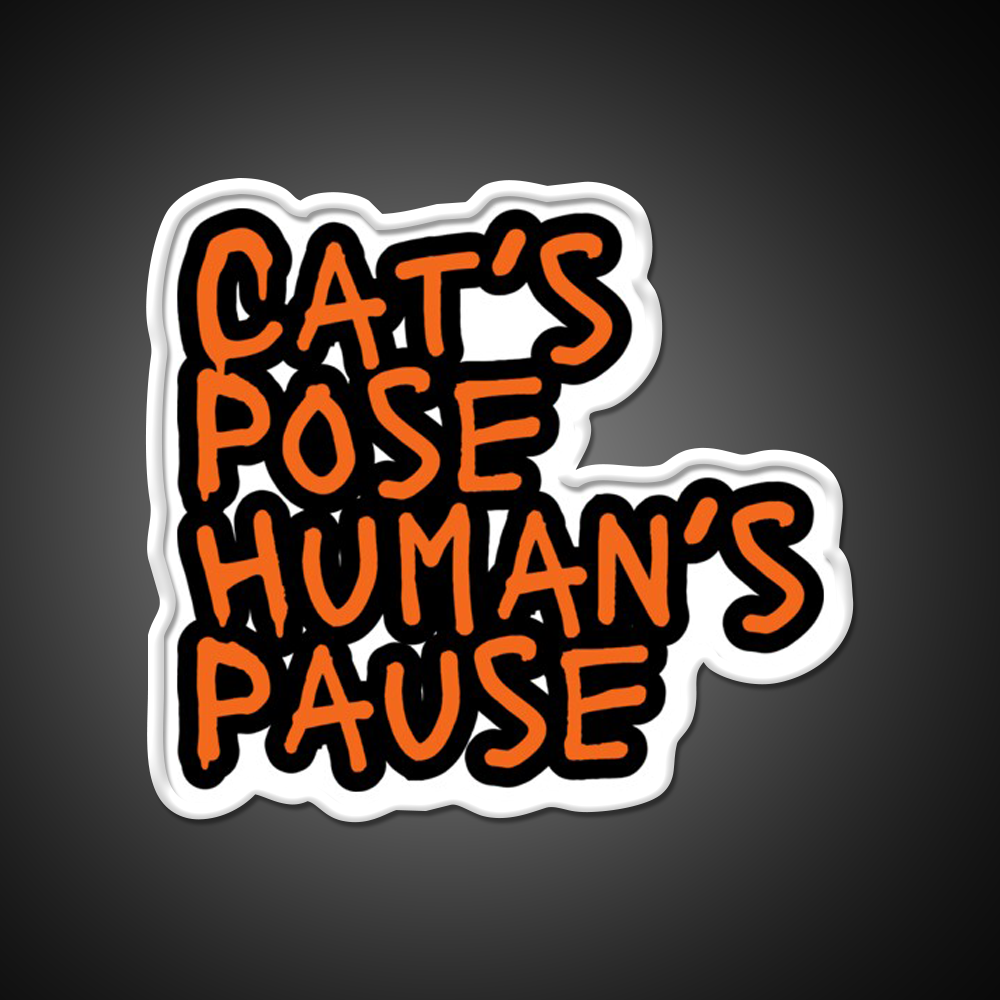 Cats Pose Humans Pause Yoga Led Neon Sign For Wellness Space Rgb Color