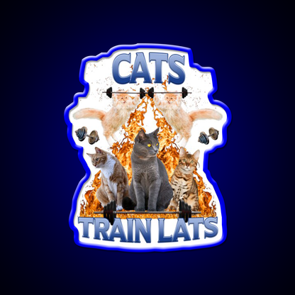 Cats Train Lats Gym Fitness Led Neon Sign Rgb Color - LED neon sign view 5