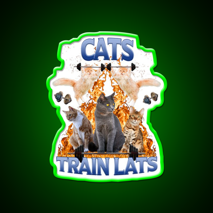 Cats Train Lats Gym Fitness Led Neon Sign Rgb Color - LED neon sign view 8