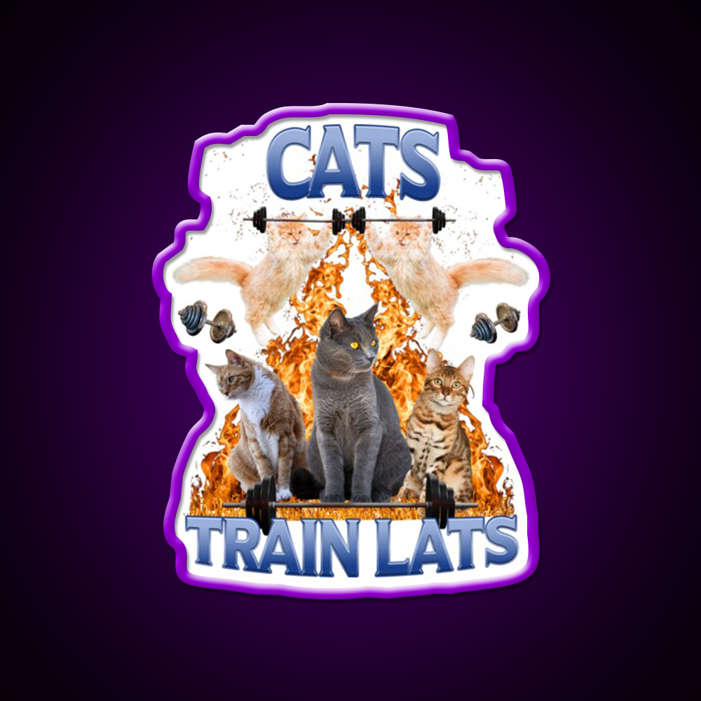 Cats Train Lats Gym Fitness Led Neon Sign Rgb Color - LED neon sign view 9